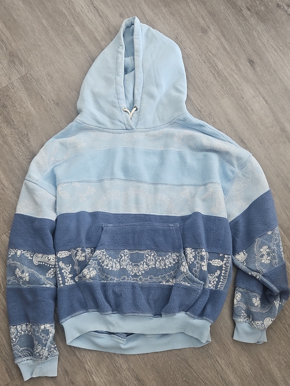 Free People Movement Final Call Bandana Logo Hoodie / Blue Indigo Combo